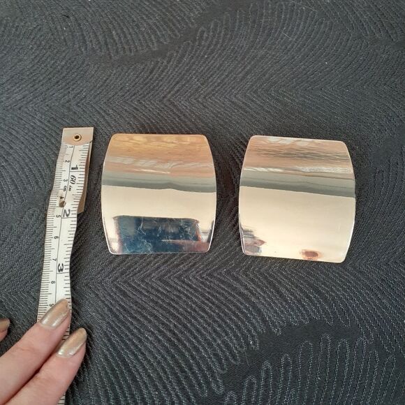 Zara Silvertone Oversized Geometric Statement Earrings - Picture 8 of 15